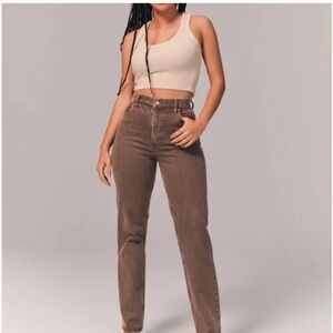 Abercrombie & Fitch Brown Straight Leg Jeans